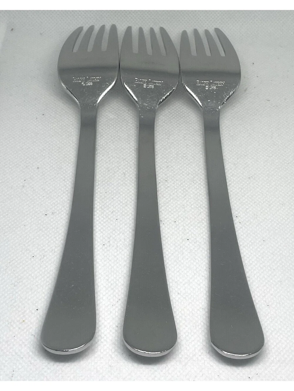 (3) Ralph Lauren 1998 BOATHOUSE Stainless Anchor Dinner Fork Lot ~ 7 7/8”